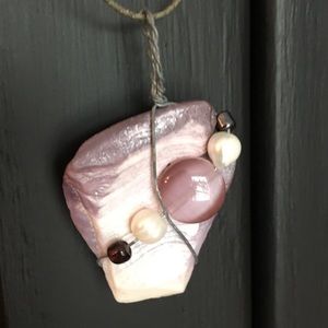 SALE 5 for $20! Artsy Grey & Purple necklace